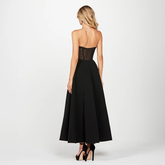 HELSI Grace Sweetheart Strapless Crystal Bow Black Midi Dress M - Picture 5 of 12